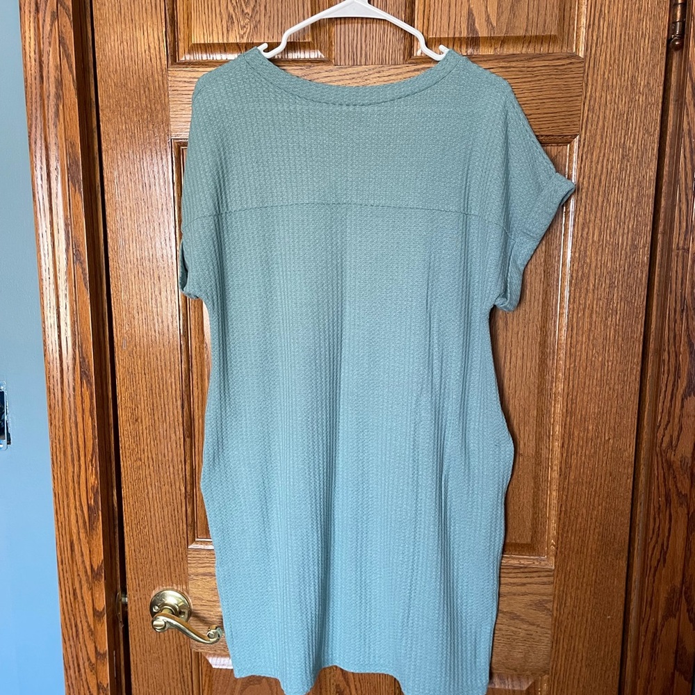 🦋3 for $10🦋 Blue Waffle Knit T-Shirt Dress - Picture 3 of 3